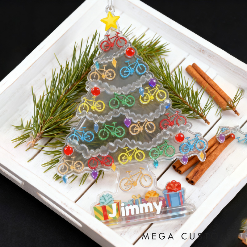 Personalized Bicycle Christmas Ornament for Tree Decorations Bike Cycling Ornament