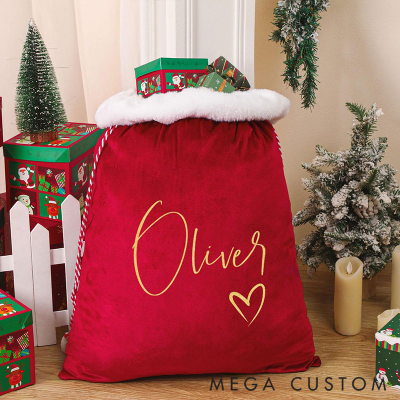 Personalized Large Santa Sack Christmas Family Santa Bag Stocking Sack with Name Christmas Gift Bag  Holiday Gift Bag Santa for Kids