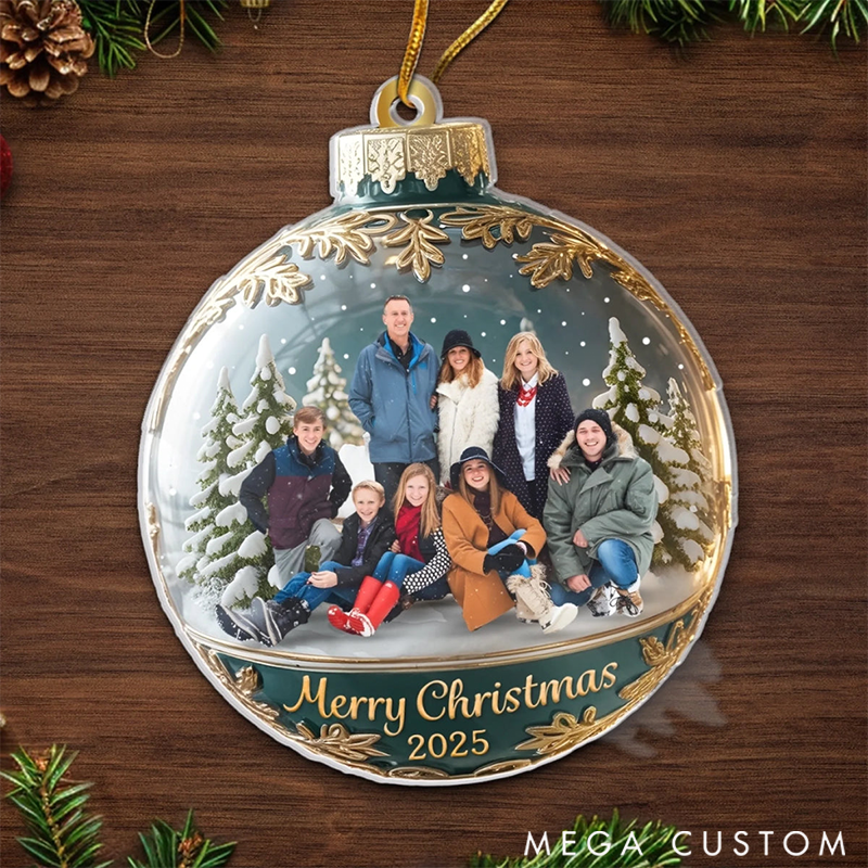Personalized Christmas Ornament Custom Photo Happiness is Hanging Right Here