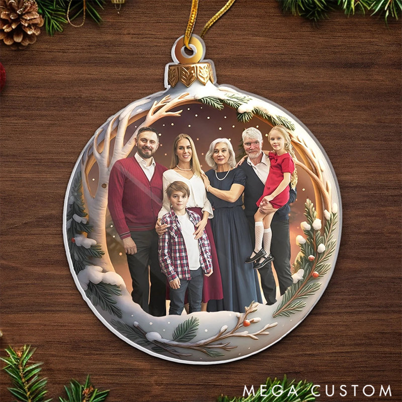 Personalized Christmas Ornament Custom Photo Gifts for Mom Dad Kids Family Makes Christmas Magical