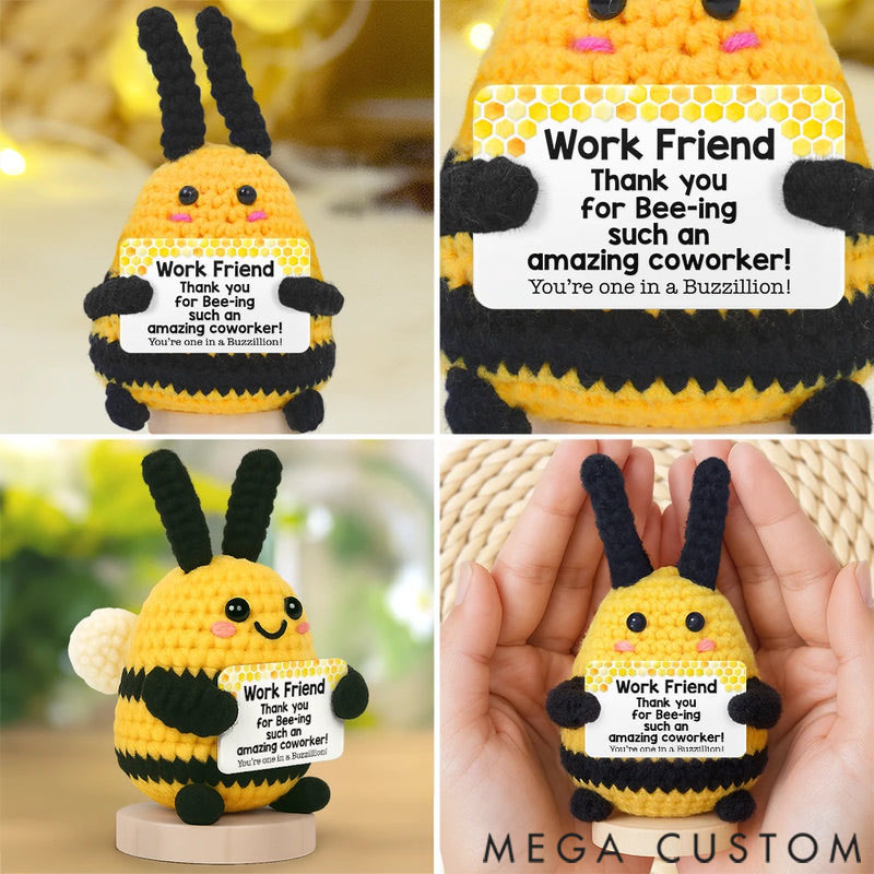 Personalized Bee Positive You Are Gonna Bee Awesome - Personalized Doll Crochet With Custom Card