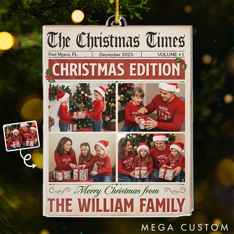 Personalized Christmas Ornament Custom Photo Gifts for Mom Dad Kids Love’s the Headline this Year