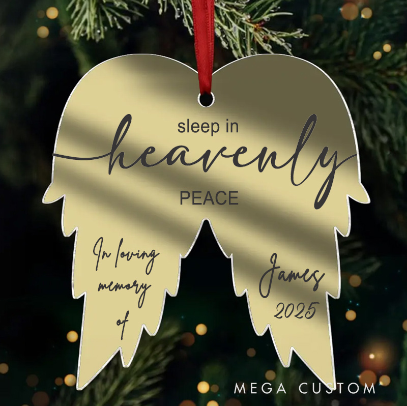 Personalized Christmas in Heaven in Memory of Ornament Grief Gift Loss Ornament Acyrlic Ornament