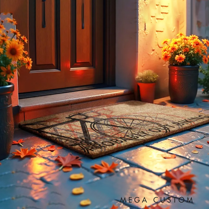 Personalized Welcome Funny Bike Doormats Welcome Mats Bicycle Coir Mats