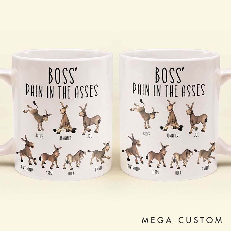 Personalized Pet Lover Boss Pain in the Asses Mugs