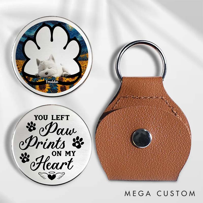 Personalized Dog Lover You Left Paw Prints on My Heart Pocket Hug