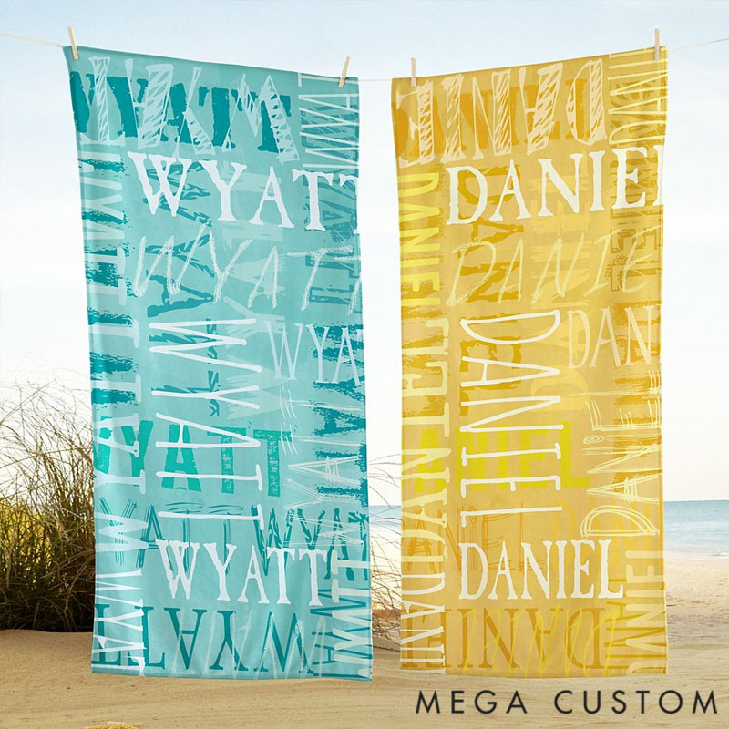 Personalized Name Beach Towel Gift for Travel Lovers