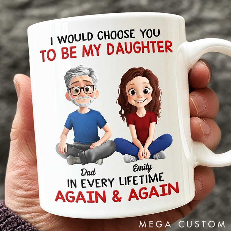 Personalized Love Served Daily Mug Gift for For Mom Dad Daughter