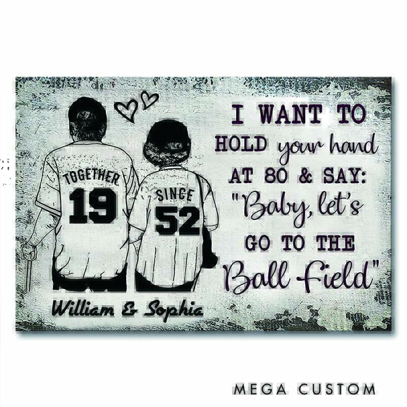 Personalized Baseball Double Canvas and Poster Customizable with Name and Number