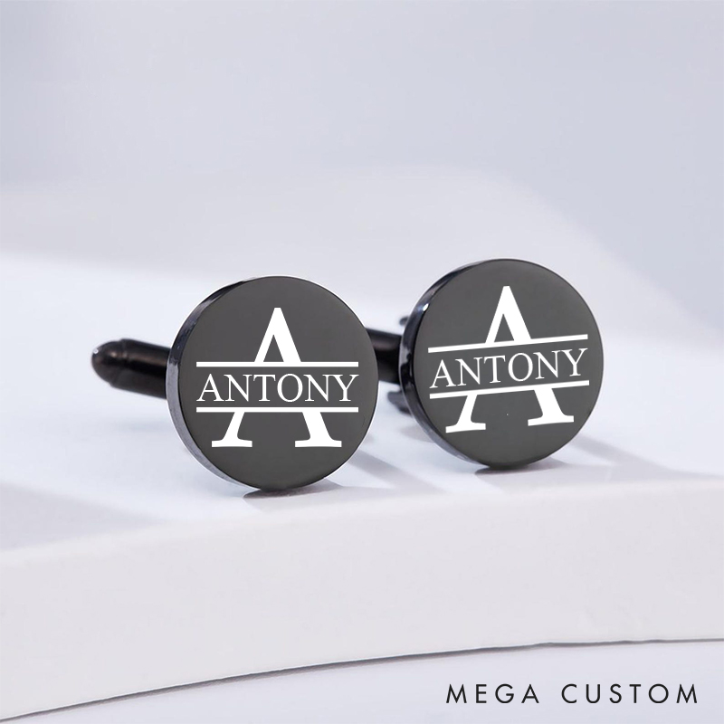 Personalized Engraved Groomsmen Cufflinks Custom Monogrammed Wedding Party Cufflinks Groomsmen Proposal Cufflink for Men Best Man Gift