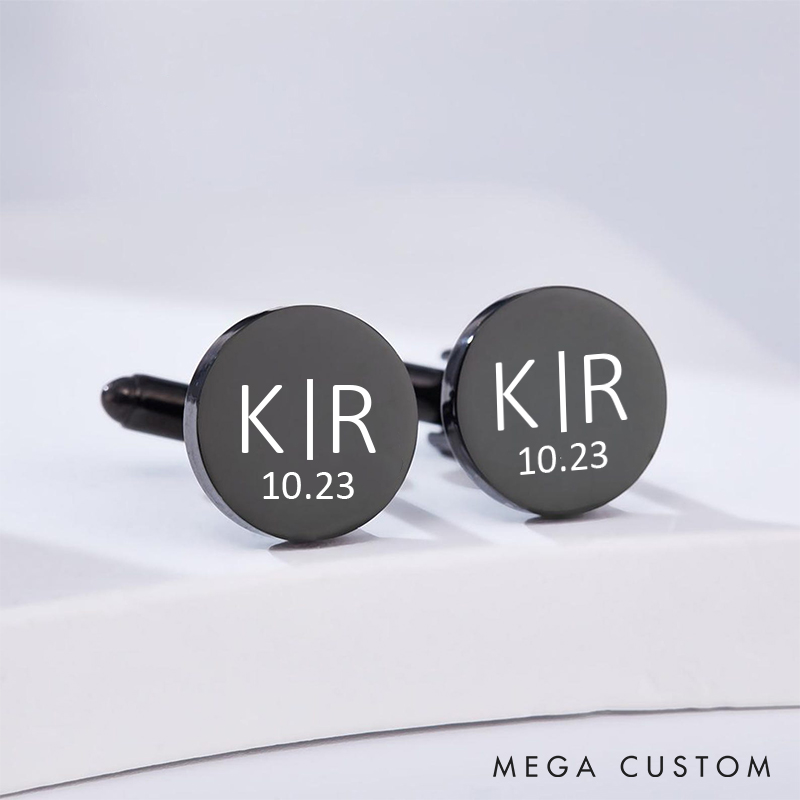 Personalized Groomsman Cufflinks Custom Wedding Party Accessories Gifts for Groom Groomsmen Engraved Cufflinks Best Man Bachelor Gift