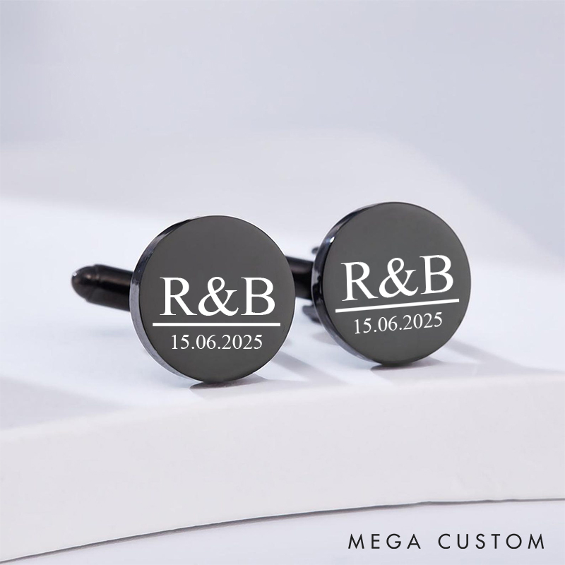 Personalized Groom Cufflinks Custom Wedding Party Cufflinks for Groom Engraved Cufflinks for Men Best Man Bachelor Gift