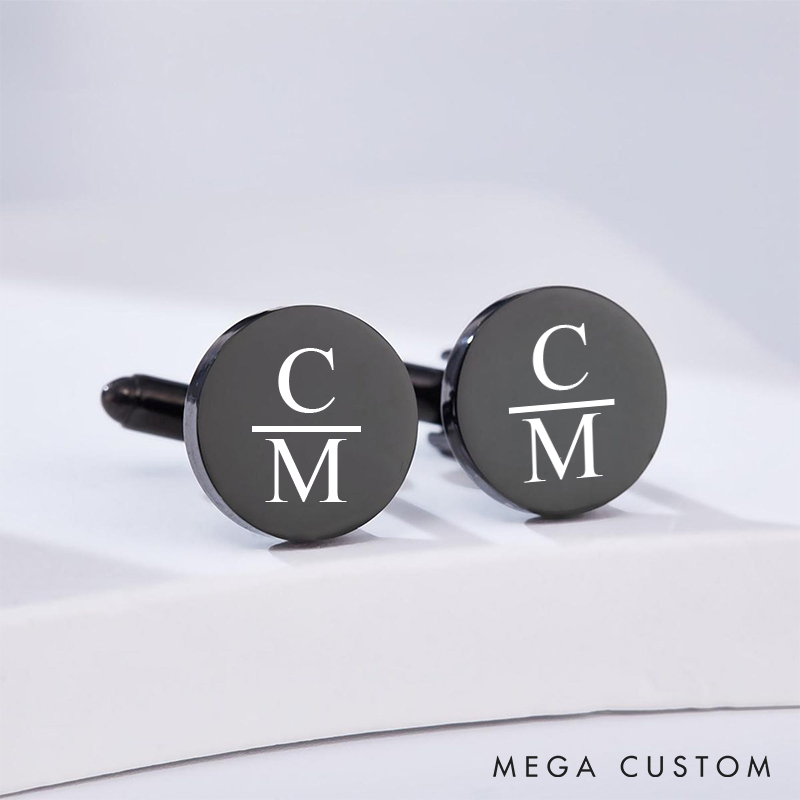 Personalized Men's Minimalist Cufflinks Custom Engraved Initial Cufflinks Wedding Party Gift Cufflinks Groomsmen Proposal Gift Cufflink