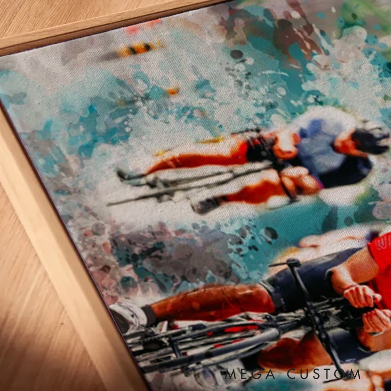 Personalized Photo Abstract Cycling Portrait Painting Cyclist Gift Idea Cycling Present for Him