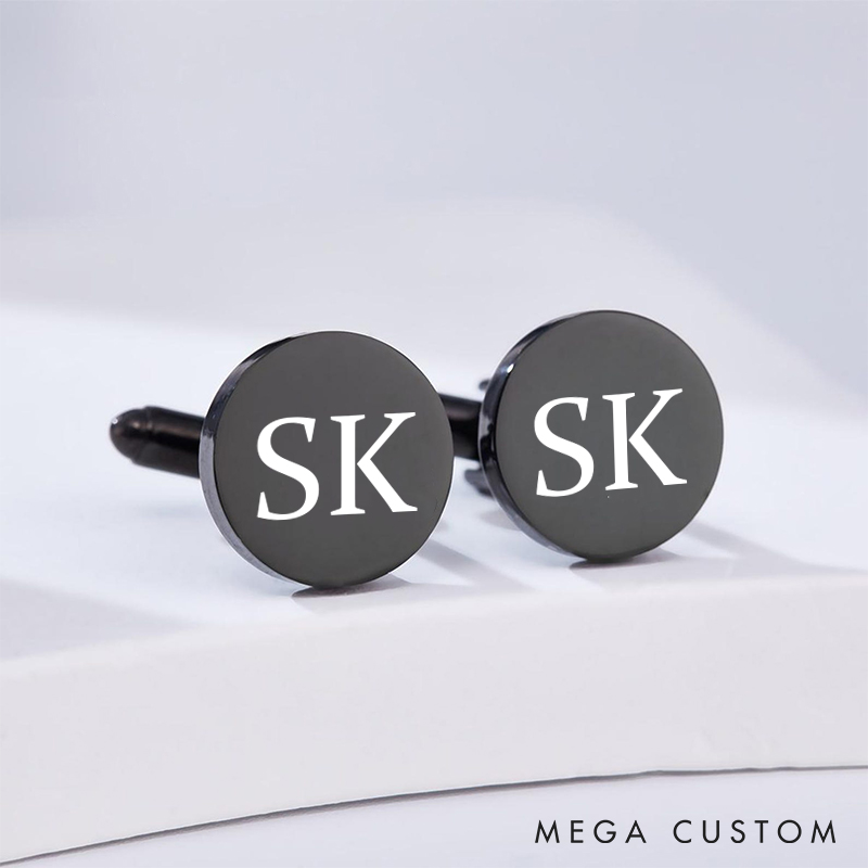 Personalized Engraved Initial and Name Cufflinks  Men's Wedding Accessory Cuff Links Groomsman Proposal Gift Cufflinks Groom Gift