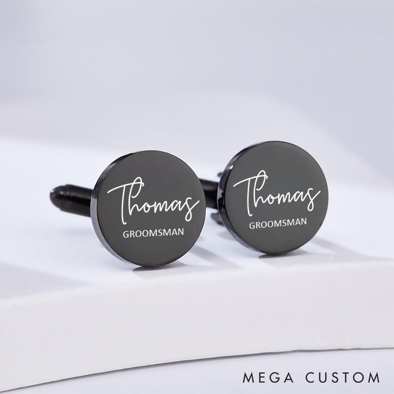 Personalized Engraved Cufflinks Custom Bachelor Party Gifts for Him Groomsmen Groom Gift Cufflinks Best Man Proposal Cufflinks