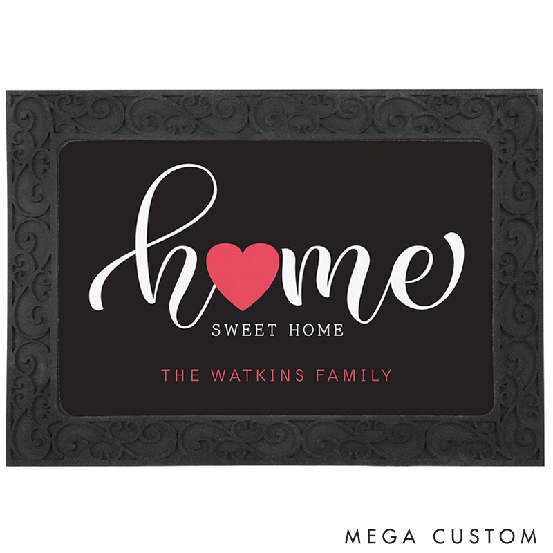 Personalized Welcome Door Mat Custom Family Name Home Sweet Home Indoor Outdoor Decor Housewarming Gift for New Home