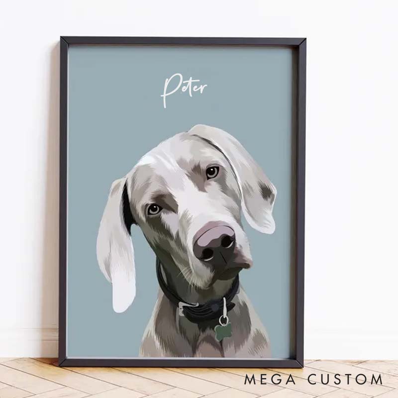 Personalized Pet Lover Hand illustrated Custom Portrait Pet Portrait