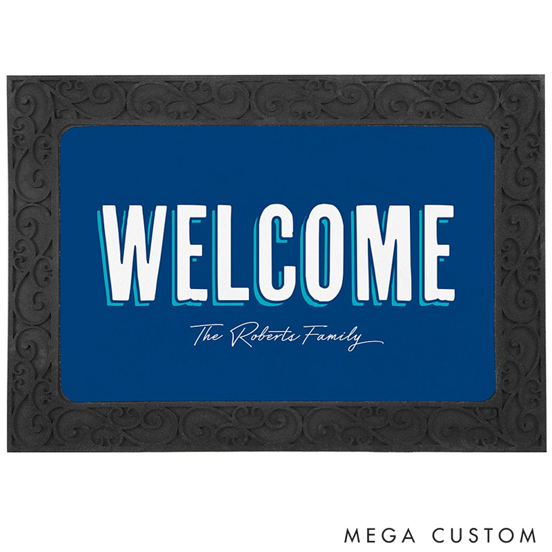 Personalized Welcome Door Mat Set Custom Family Name Indoor Outdoor Decor Housewarming Gift for New Home