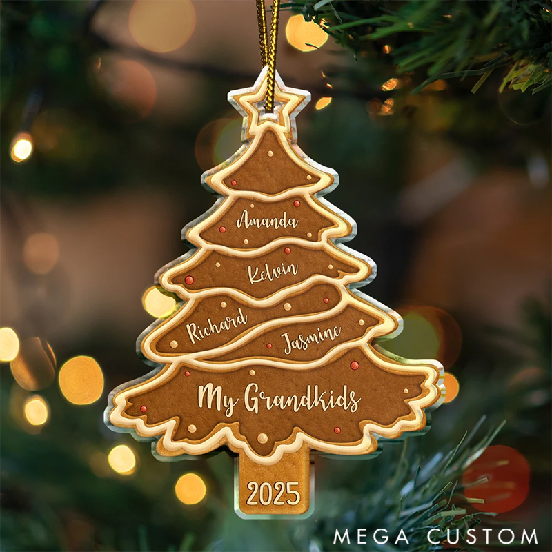 Personalized Family Ornaments Christmas Cookie Tree Family Bestie Custom Names