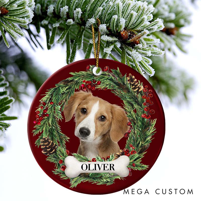 Personalized Pet Lover Custom Photo Lovely Pet Face Christmas Ornament