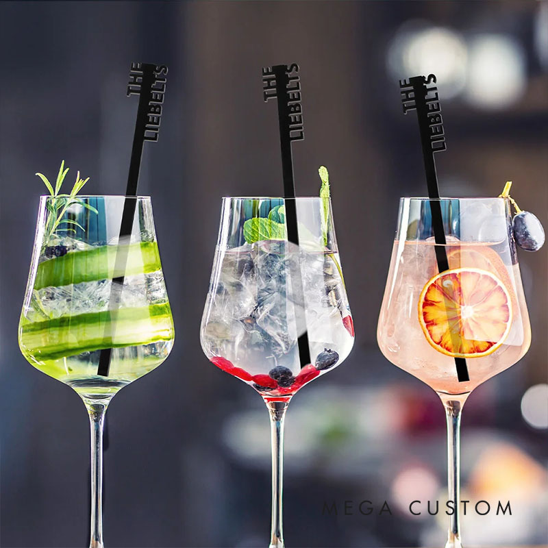 Personalized Wedding Drink Stirrers Custom Newlyweds Cocktail Stir Sticks New Couple Wedding Engagement Party Drink Tags Special Events Drink Stirrers