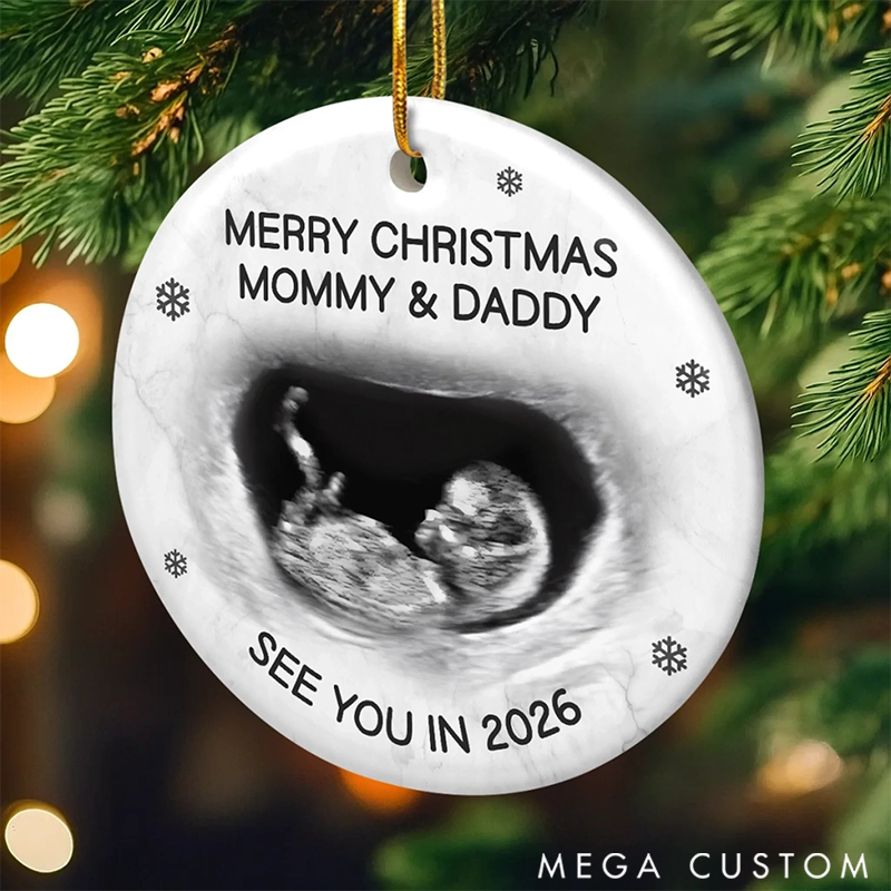 Personalized Christmas Ornament Custom Photo Gifts a little Elf Arriving Soon