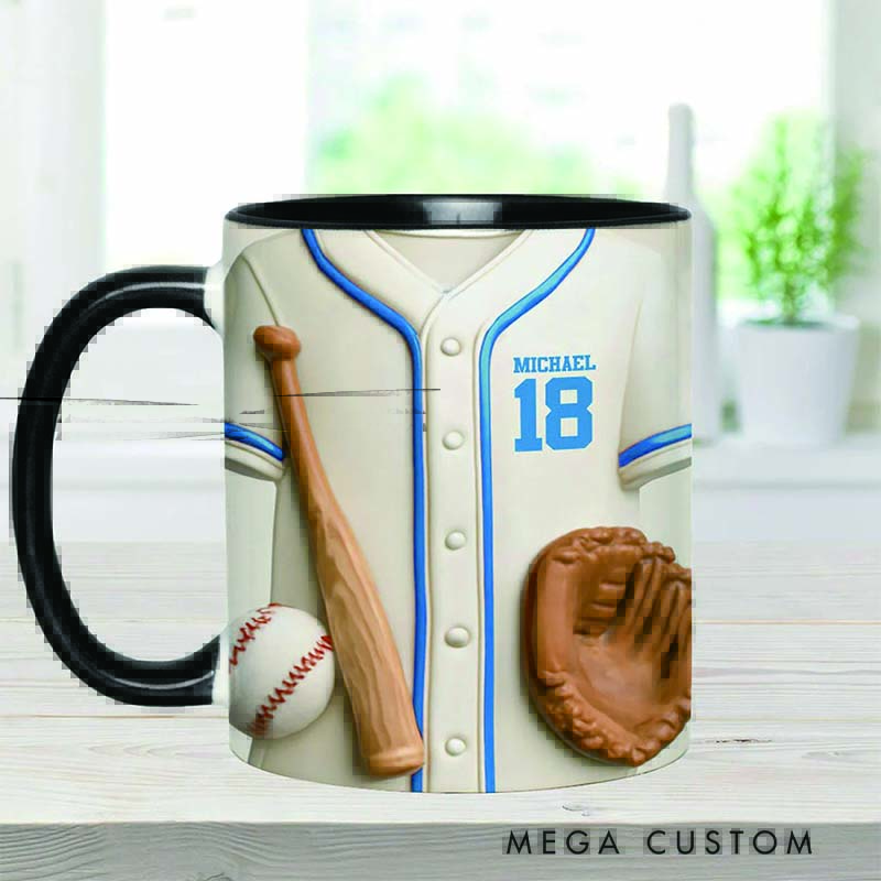 Personalized Baseball Mug, Baseball Is More Than Just A Game, Customizable with Name and Number, A Fun Gift for Baseball Lovers