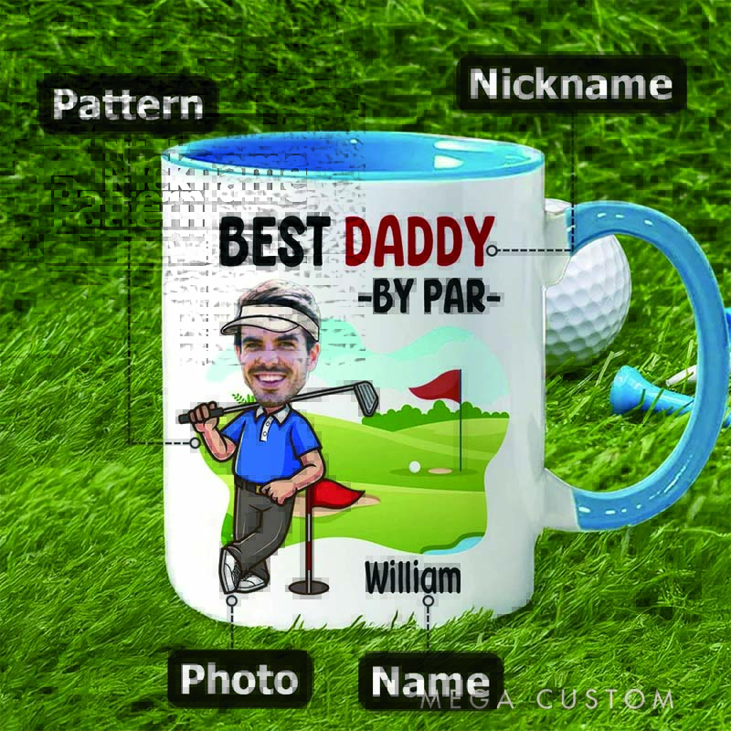 Personalized Cartoon Golf Character Mug with The Option To Add Designs, Photos, Names, and Numbers