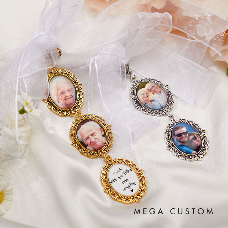 Personalized Wedding Bride Bouquet Photo Charm Custom Wedding Charm for Bride from Mother Father Grandparents Bridal Shower Party Gift Bridal Keepsake