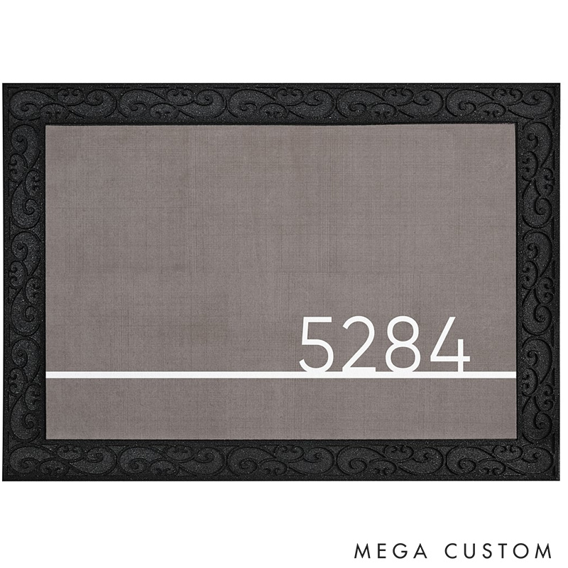 Personalized House Number Doormat Custom Address Welcome Mat Modern Housewarming Gift Decorative Indoor Outdoor Durable Floor Rug for Home Doorway