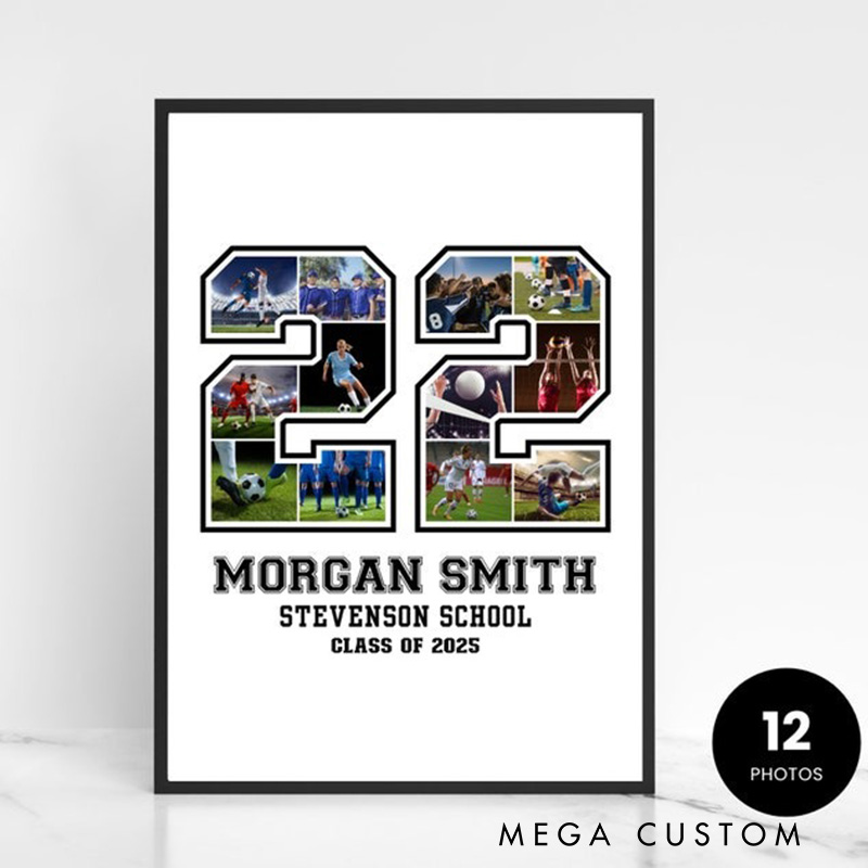 Personalized number Caricature from Photo Wall Art Poster Without Frame Funny Hand Drawn Style Art Gift for Baseball Fans and Athletes 