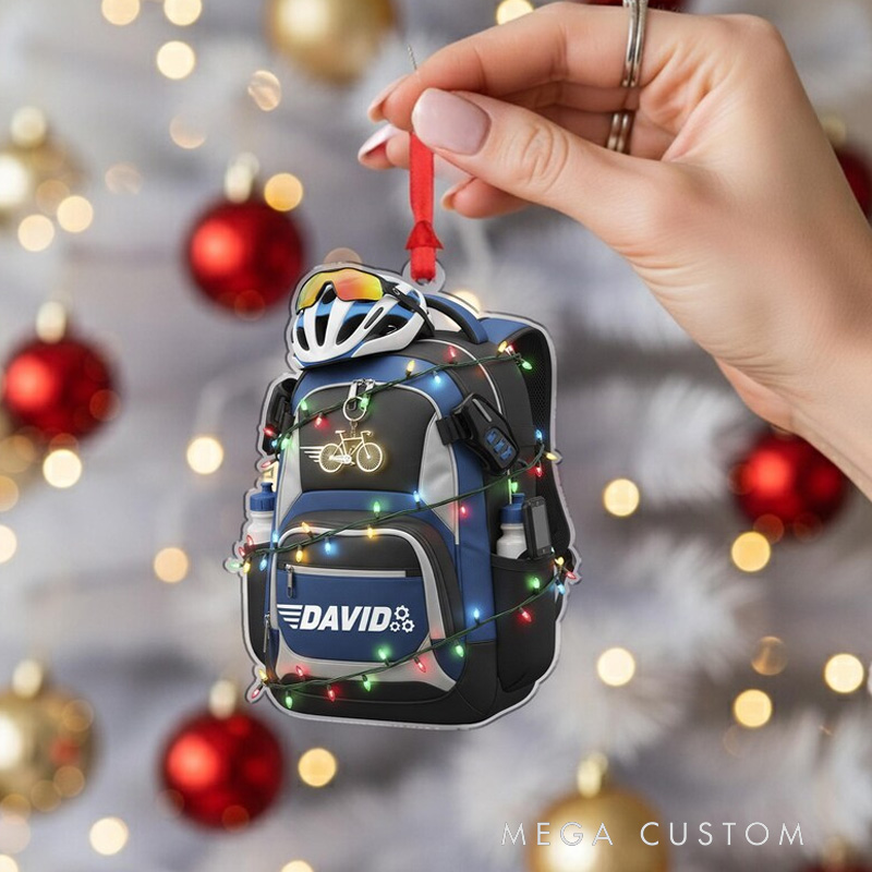 Personalized Custom Cycling Backpack Ornament Custom Name Bike Decor for Cycling Lovers