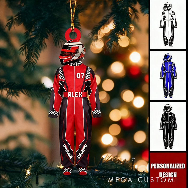 Personalized Racing Driver Christmas Ornament Custom Race Car Keepsake Gift for Racers and Racing Lovers