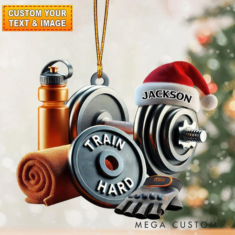 Personalized Fitness Christmas Ornament Gift for Gym Lovers