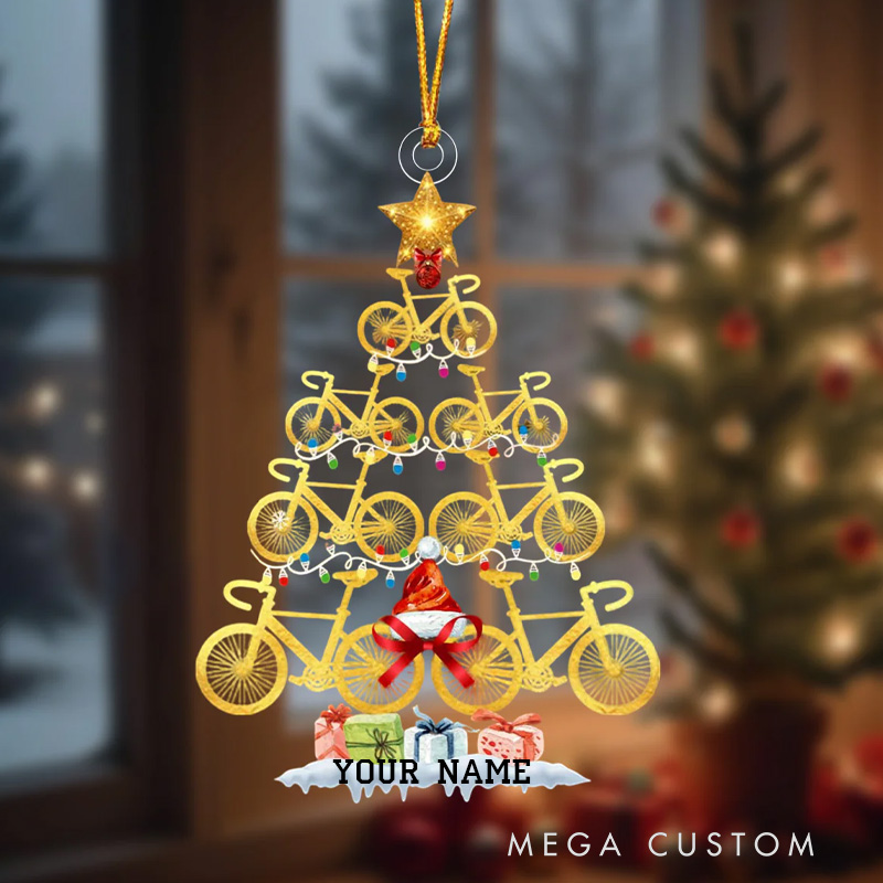 Personalized Bicycle Christmas Ornament Gift For Bike Rider Cycling Ornament Holiday Xmas Gift