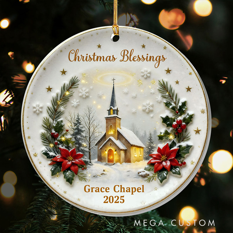 Personalized Christmas Blessings Acrylic Ornament with Name and Year Religious Gift Christmas Home Decor
