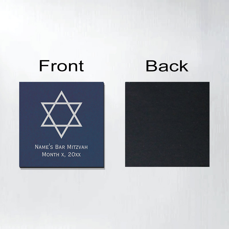 Personalized Blue and Silver Star of David Bat Mitzvah Magnetic Fridge Magnet with Name and Date Religious Gift Bat Mitzvah Gift