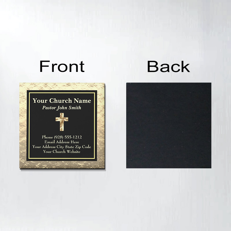 Personalized Church Pastor Gold And Black Business Card Magnetic Magnet with Name and Message Religious Gift 