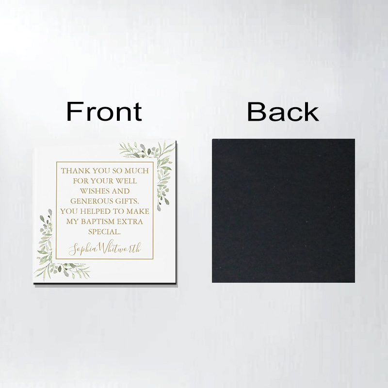 Personalized Baptism Christening Greenery Thank You Magnetic Fridge Magnet with Name Religious Gift Baptism Christening Gift