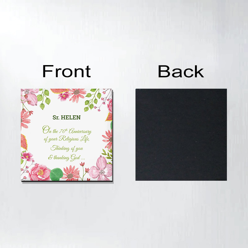 Personalized Nun Religious 70th Anniversary Watercolor Flowers Magnetic Fridge Magnet with Name and Year Number Religious Gift Anniversary Gift