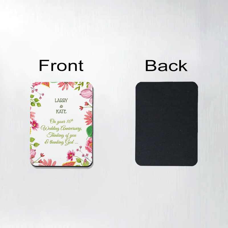 Personalized Religious 10th Wedding Anniversary Flowers Magnetic Fridge Magnet with Names and Year Number Religious Gift Anniversary Gift