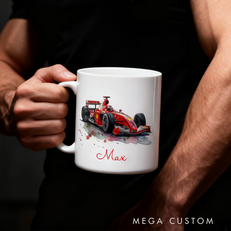 Ceramic Personalized Racing Car Mug  Gift for Racer and Racing Lovers
