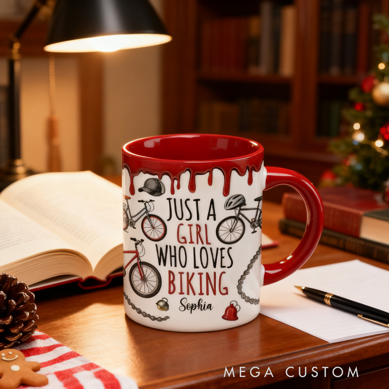 Personalized Just A Person Who Loves Biking Riding Mug Gift for Kid Cycling Lovers