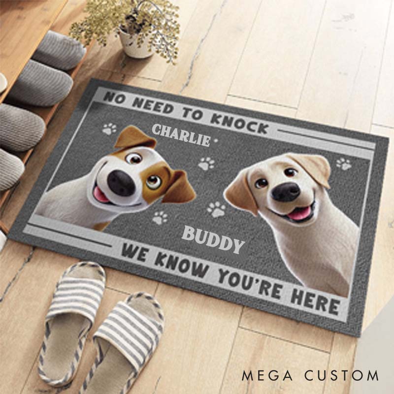 Personalized Dog Lover Paws Before People in this Happy Home Doormat