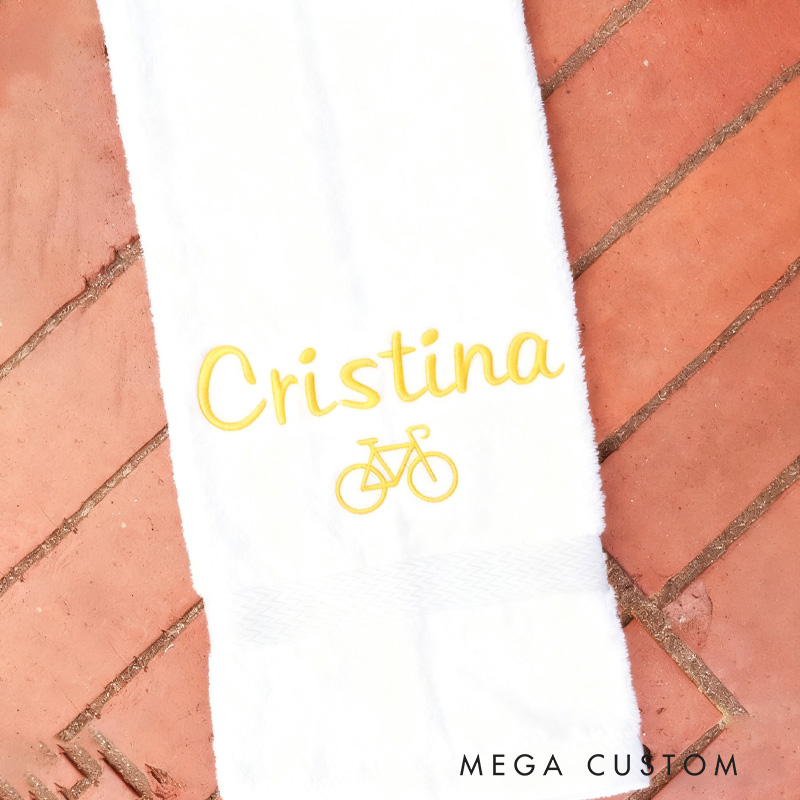 Personalized Bike Sweat Towel Monogrammed Gym Towel Rider Gift for Triathletes Cyclist