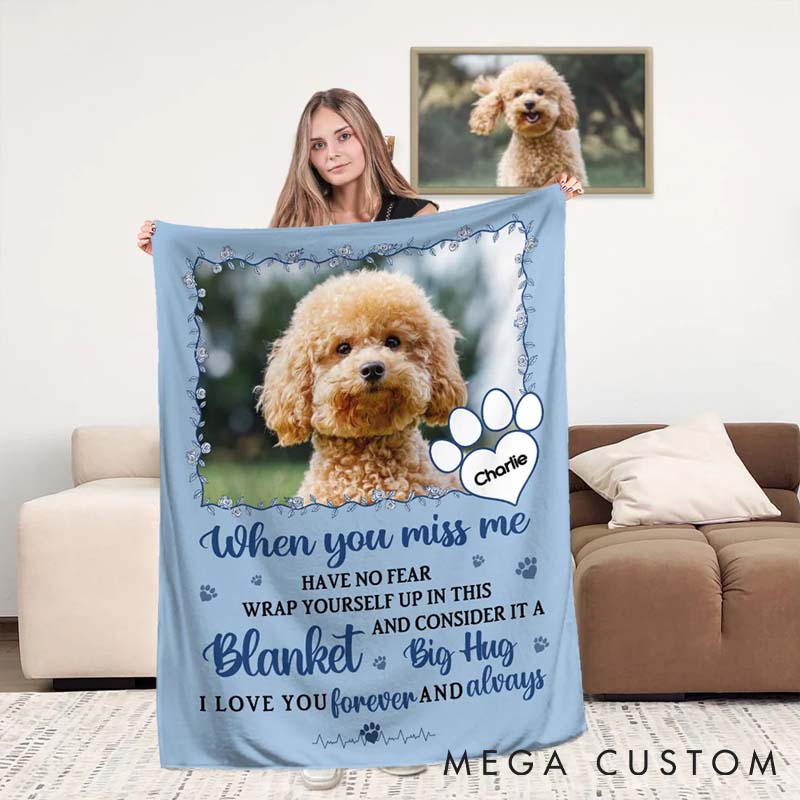 Personalized Pet Lover Miss Me No Fear Paw Throw Blanket