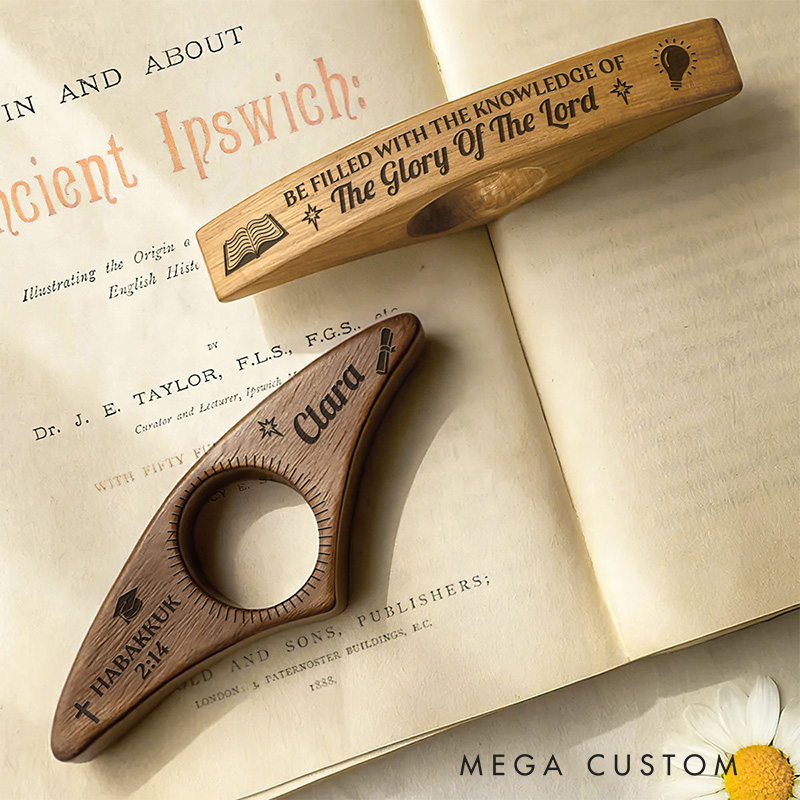 Personalized Be Filled with the Knowledge of the Glory of the Lord Book Page Holder with Name Read Accessory Scripture Religious Gift for Book Lover