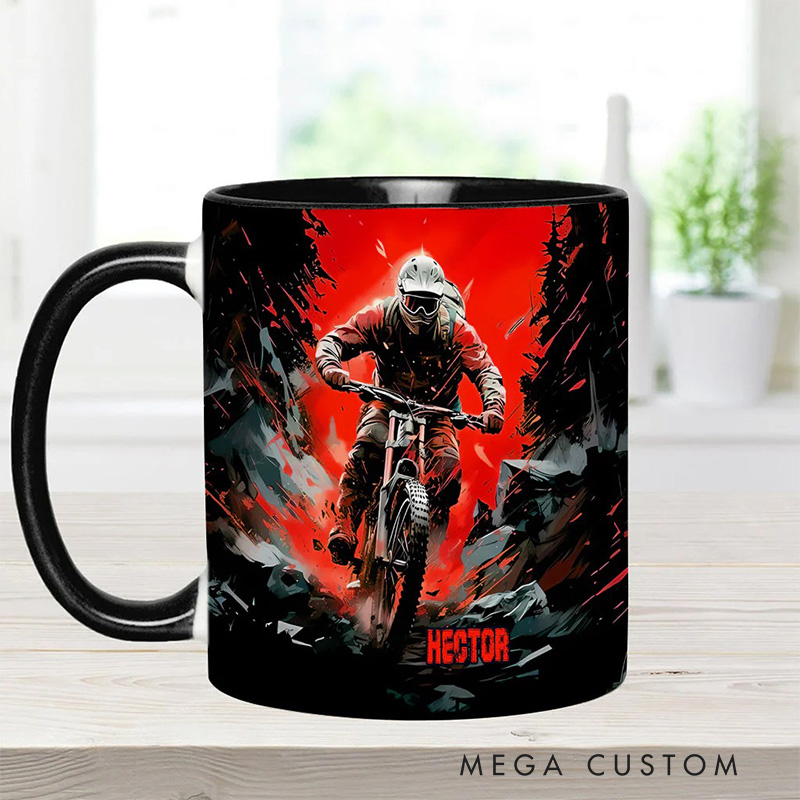 Personalized Cool Dirt Bike Motocross Dirt Bike Accent Mug for Cycling Lovers