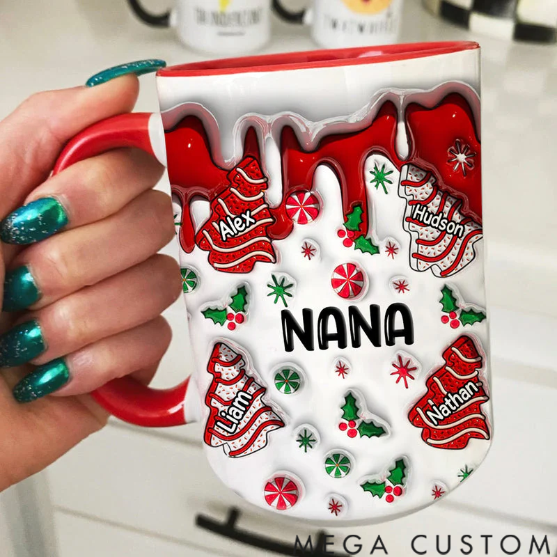 Personalized Custom 3D Inflated Effect Printed Mug - Christmas Gift For Family Members